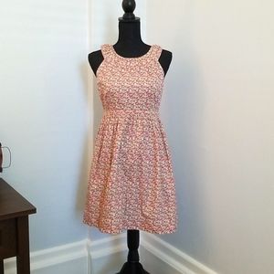 Red Camel Calico Floral Mini Dress w/ Pockets!